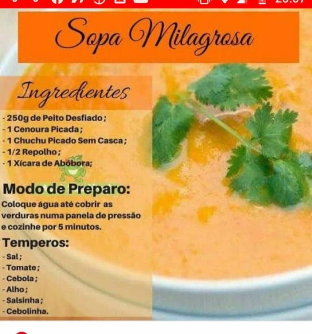 Receita de Sopa Milagrosa